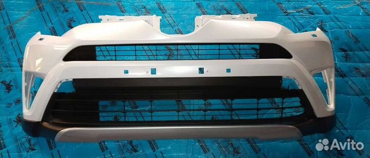 Бампер передний тойота Рав 4 4 белый перл в сборе