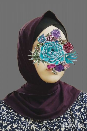 Хиджаб с кнопками