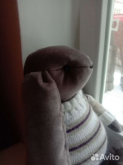 Заяц, текстильная подушка-игрушка