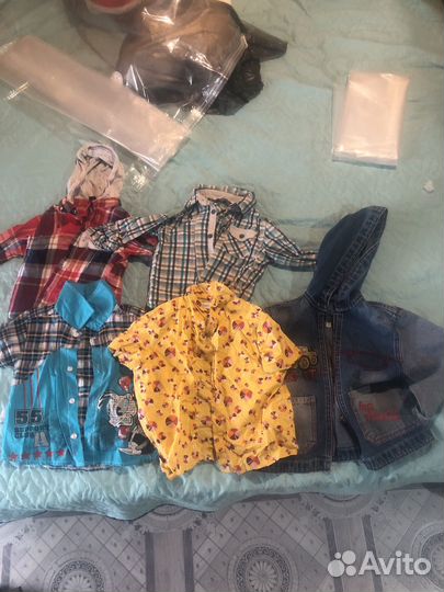 Детская рубашка 12-24 (92) джинсовка 12(86)