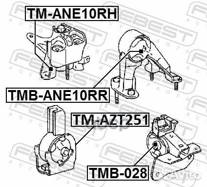 Сайлентблок задней подушки двигателя tmbane10RR