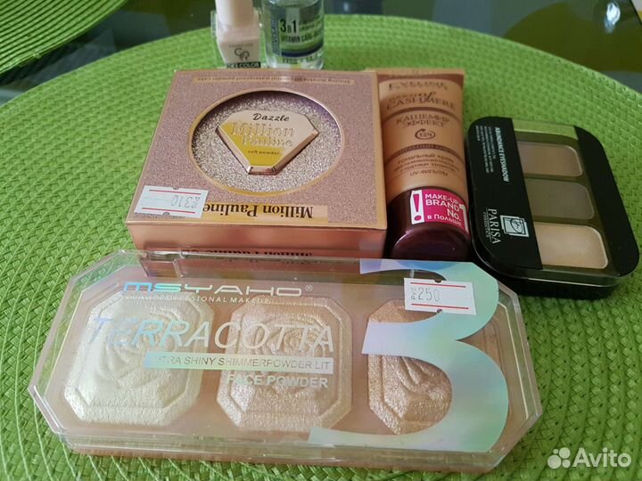 Хайлайтер, тон, тени, пудра, лаки