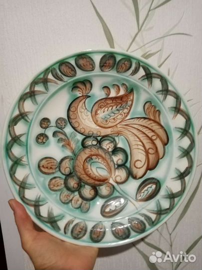 Блюдо настенное жар-птица, фаянс