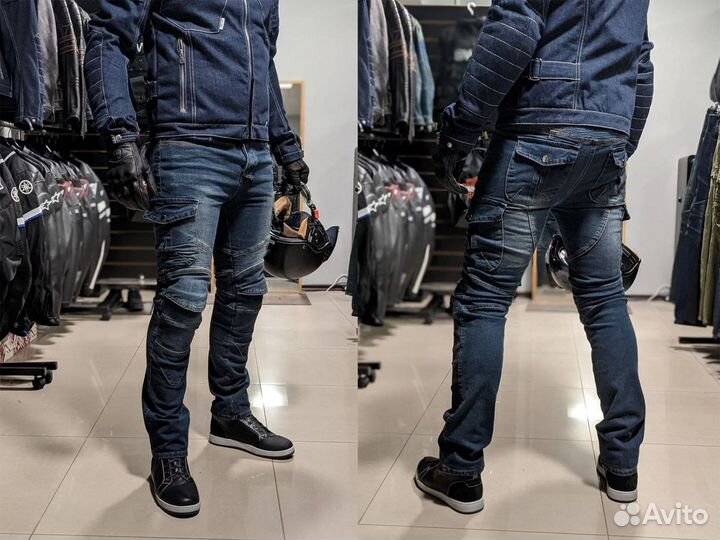 Мотоджинсы с защитой коленей и бедер городские