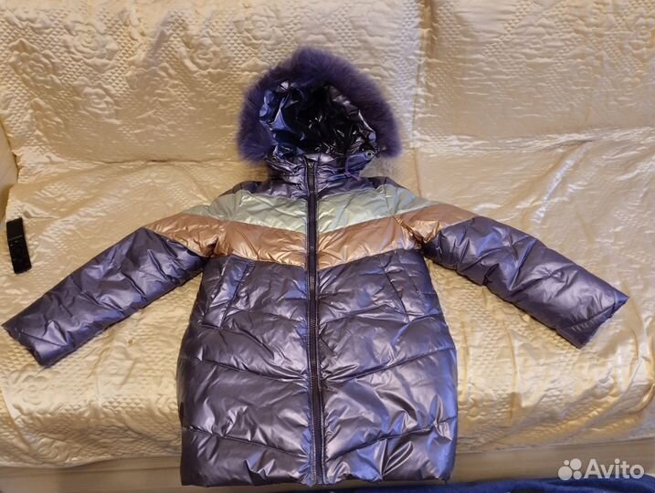 Пуховик зимний для девочки 140 146
