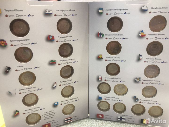 Набор 10 рублей биметалл 2002-2017гг. 109 шт