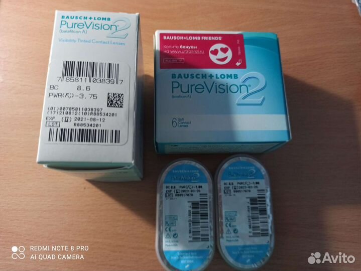 Линзы Аir optix, Рure vision2. Месяц замены
