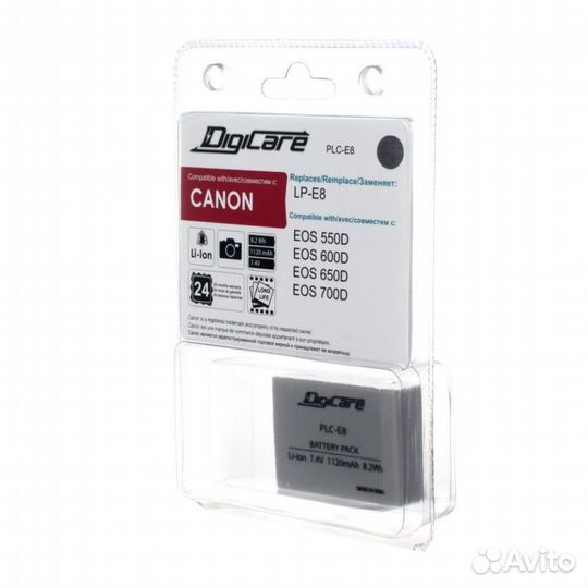 Аккумулятор DigiCare PLC-E8 / LP-E8 / EOS 550D, 60