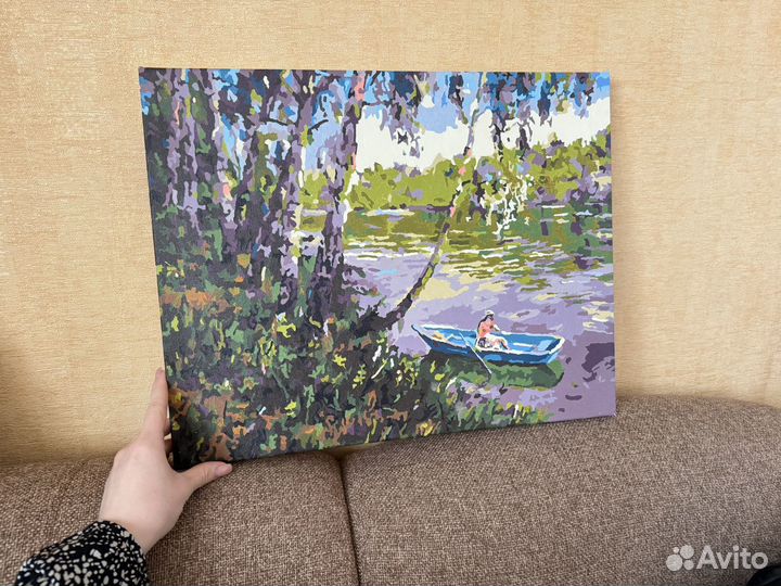 Картина красками абстракция