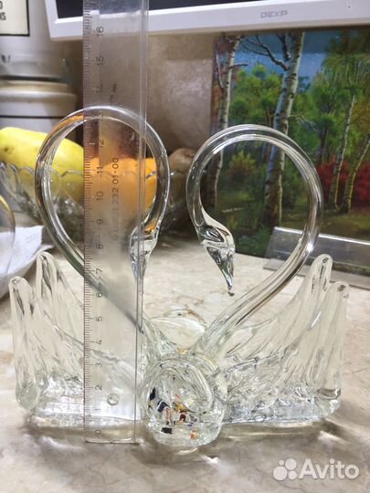 Салфетница Лебеди стекло