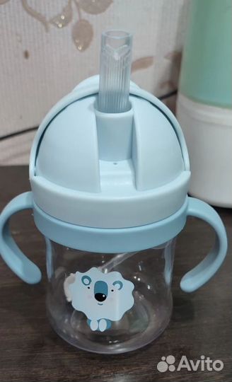 Новый детский поильник непроливайка с трубочкой