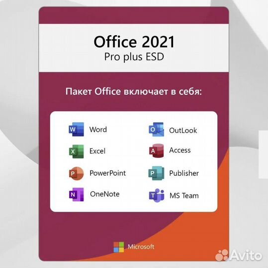 Бессрочный ключ - Office 2021 Pro Plus