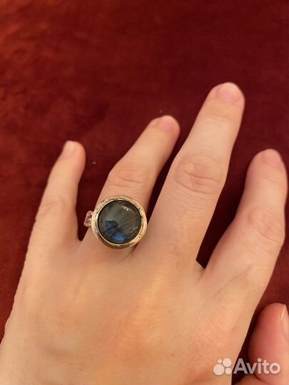Серебряное кольцо 18,5 лабрадорит