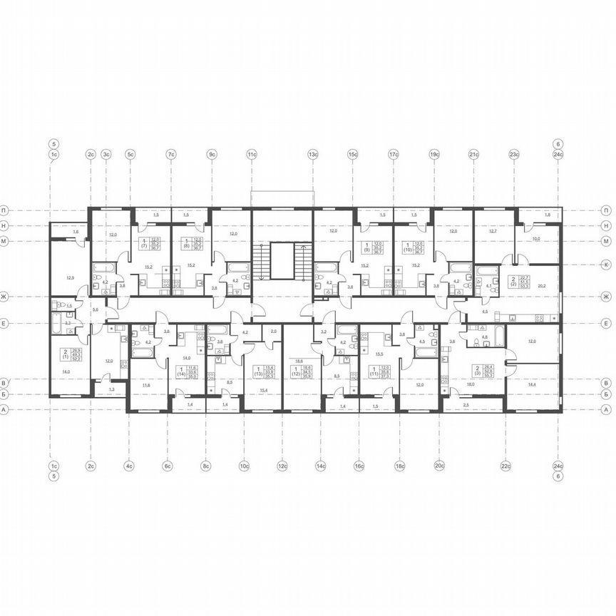 2-к. квартира, 55,3 м², 2/8 эт.