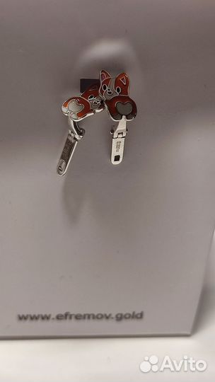 Серьги Корги серебро