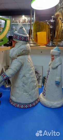 Дед мороз и снегурочка СССР вата папье маше