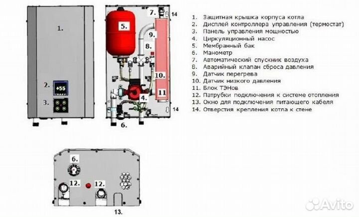 Электрический котел 6-9-12 кВт с Wi-Fi и Янд.Алиса