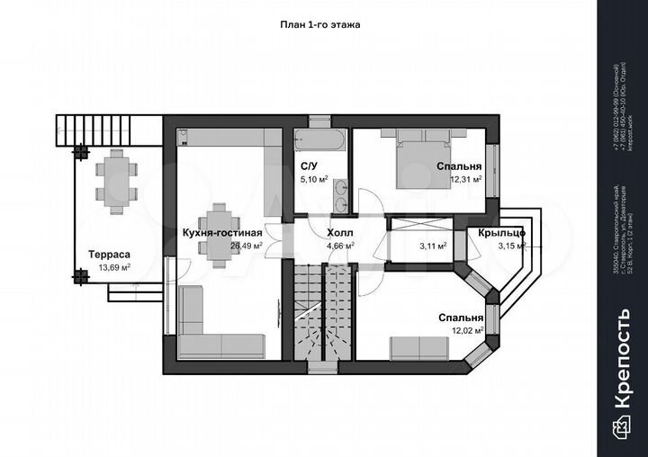 Дом 150 м² на участке 5 сот.