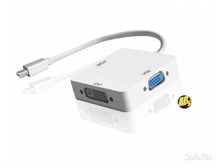 3 в 1 Адаптер с Mini DP в hdmi, DVI, VGA MacBook