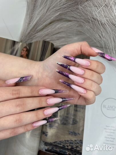 Наращивание ногтей, покрытие гель-лак