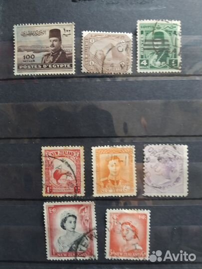 Старые марки Польши, Египта, Н.Зеландии. Гашение