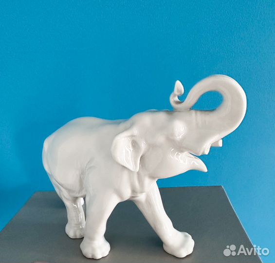 Статуэтка белый слон СССР фарфор лфз