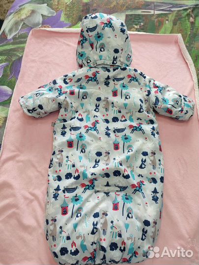 Зимний конверт до 6 мес, плед розовый