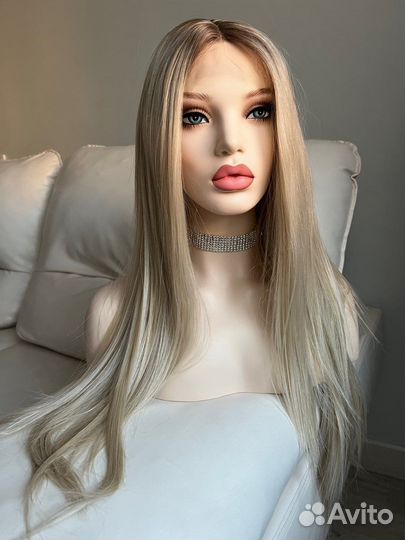 Парик премиум на сетке блонд