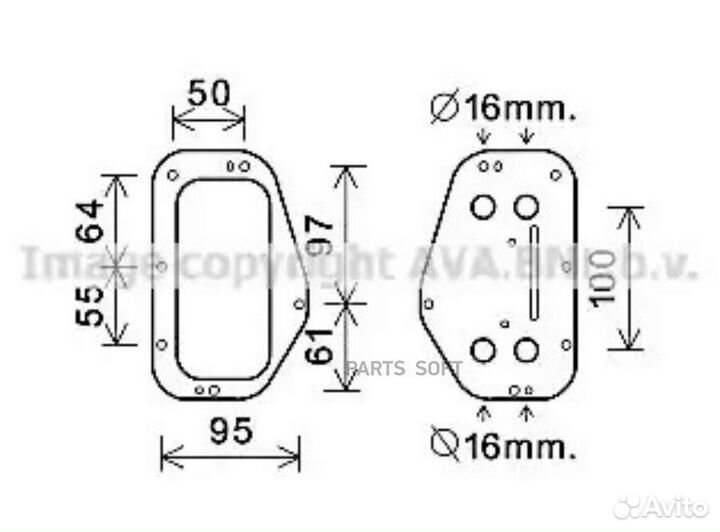 AVA OL3684 Радиатор масляный Chevrolet Aveo Cruze