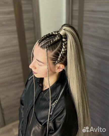 Плетение кос с канекалоном причёски