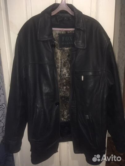 Куртка кожаная тёплая мужская