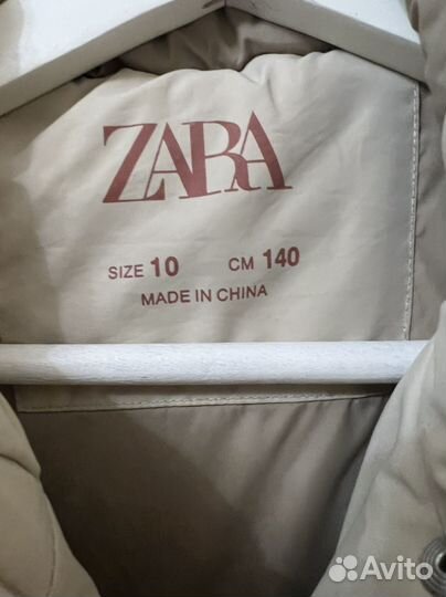 Пуховик zara для девочки 140