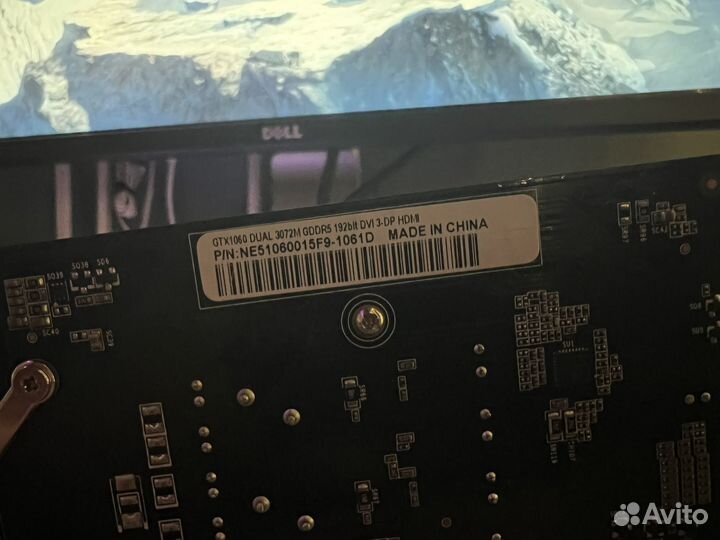 Видеокарта gtx 1060 3gb palit