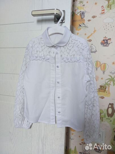 Рубашка школьная для девочки, 122