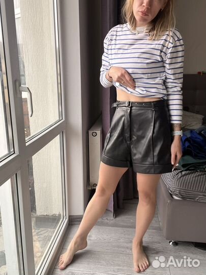 Шорты экокожа