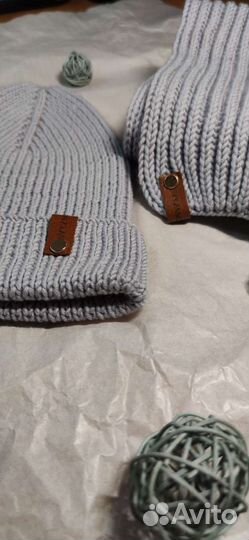 Комплект: вязаная шапка+ шарф ручная работа