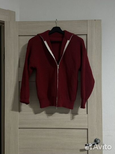 Кардиган бордовый на молнии