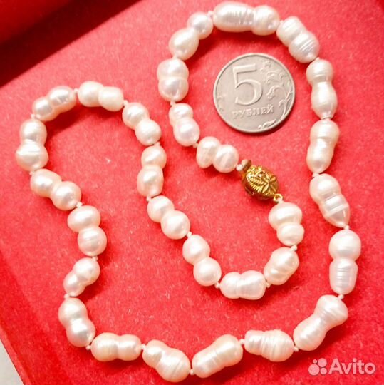 Жемчуг натуральный бусы барокко колье