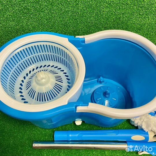 Швабра с ведром и отжимом круглая