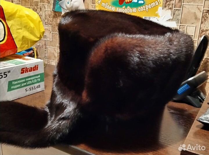 Норковая шапка ушанка мужская