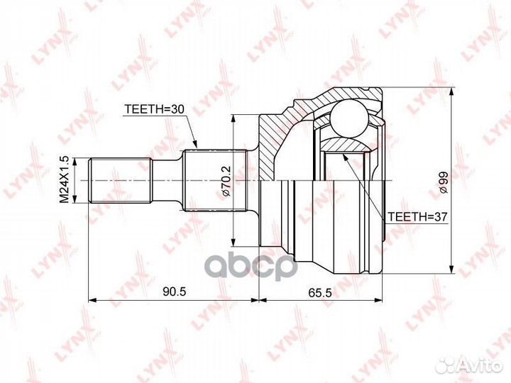 Шрус внешний перед прав/лев CO3852 lynxauto