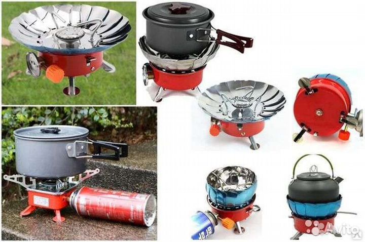 Плитка газовая походная ветрозащитная с чехлом