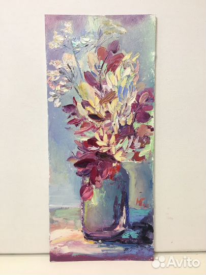 Картина маслом на картоне 