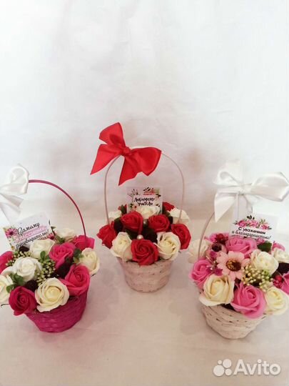 Букеты из мыльных роз