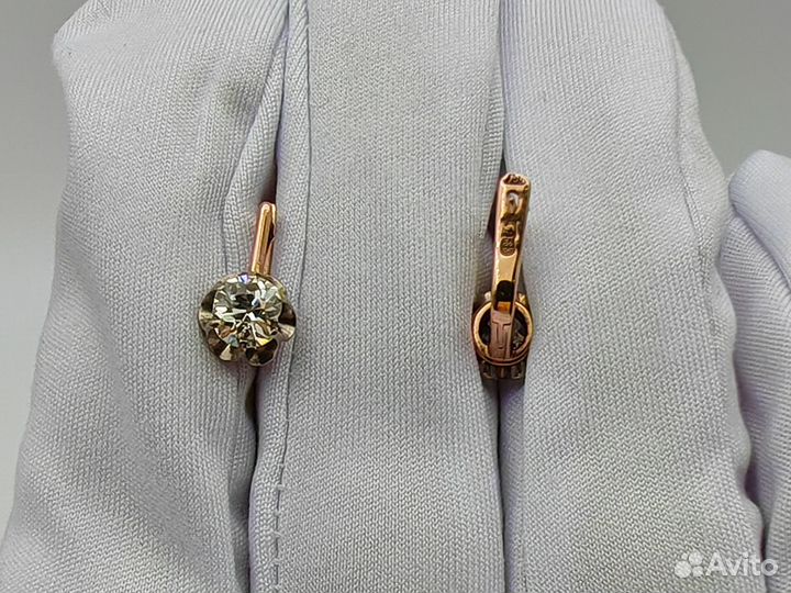 Золотые Серьги 583 пробы с бриллиантами. Рассрочка