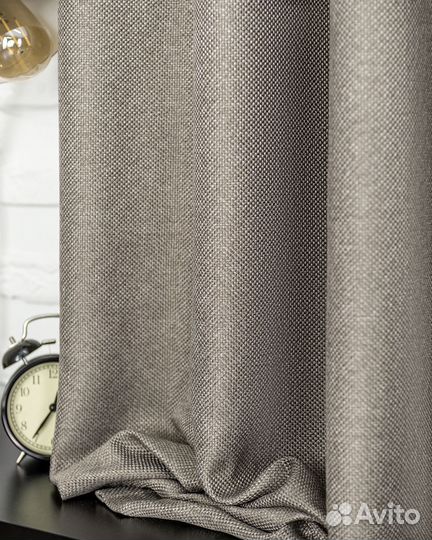 Комплект портьер рогожка Орфей Умбра шторы занавес