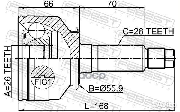 ШРУС наружный KIA sorento 06-09 2210sorbl Febest