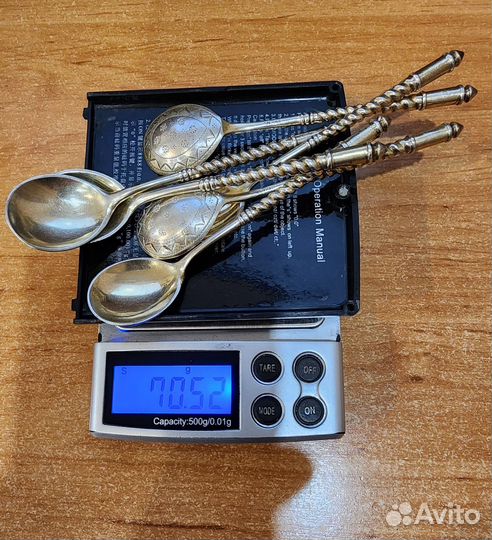 Ложки десертные, чайные, серебряные