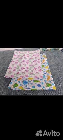 Пеленки 90х120 ситцевые и фланелевая