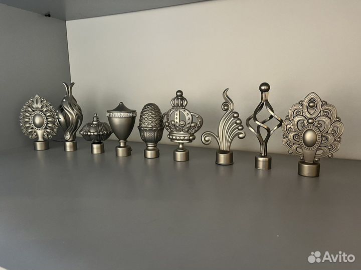 Карнизы для штор серебро (витые и гладкие)